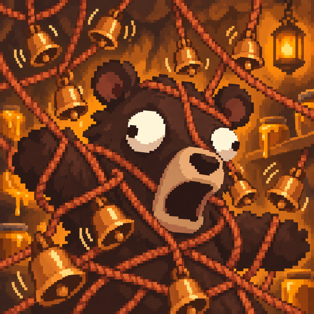 BERR tangled in the warning bells of his den