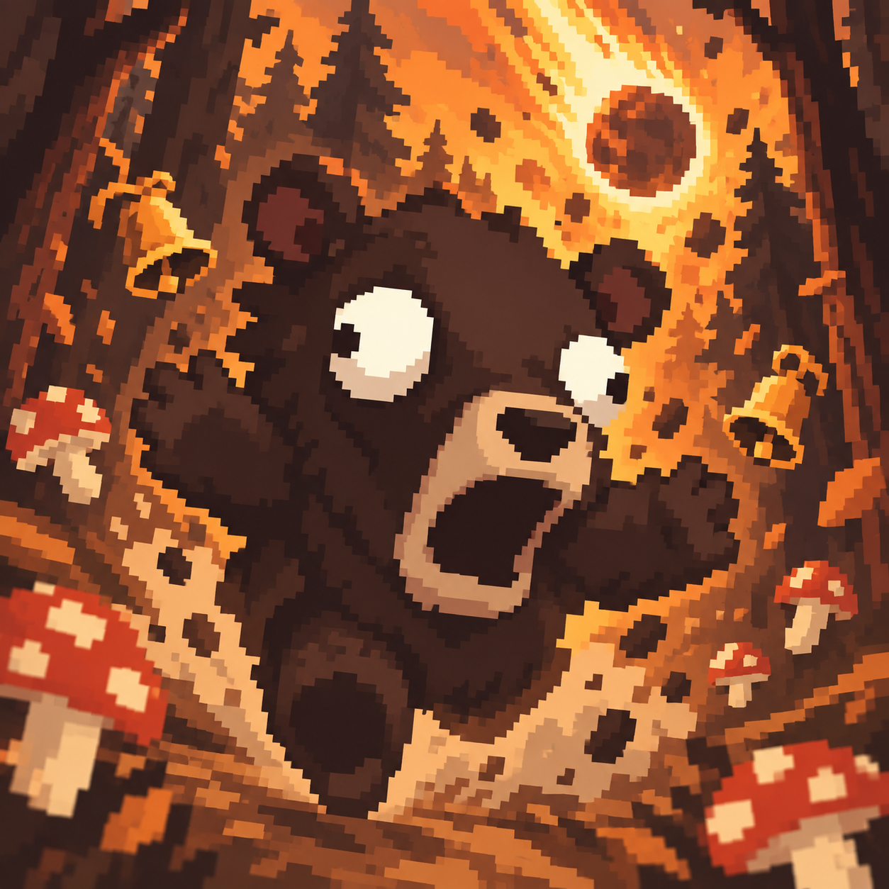 BERR running through Panicwood with a meteor behind him